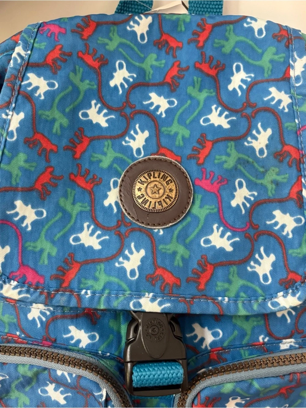 Kipling City Pack Nylon Backpack Bag City Jungle Monkey Print Travel Light Comfy